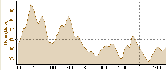 Höhenprofil Cham 17,1km